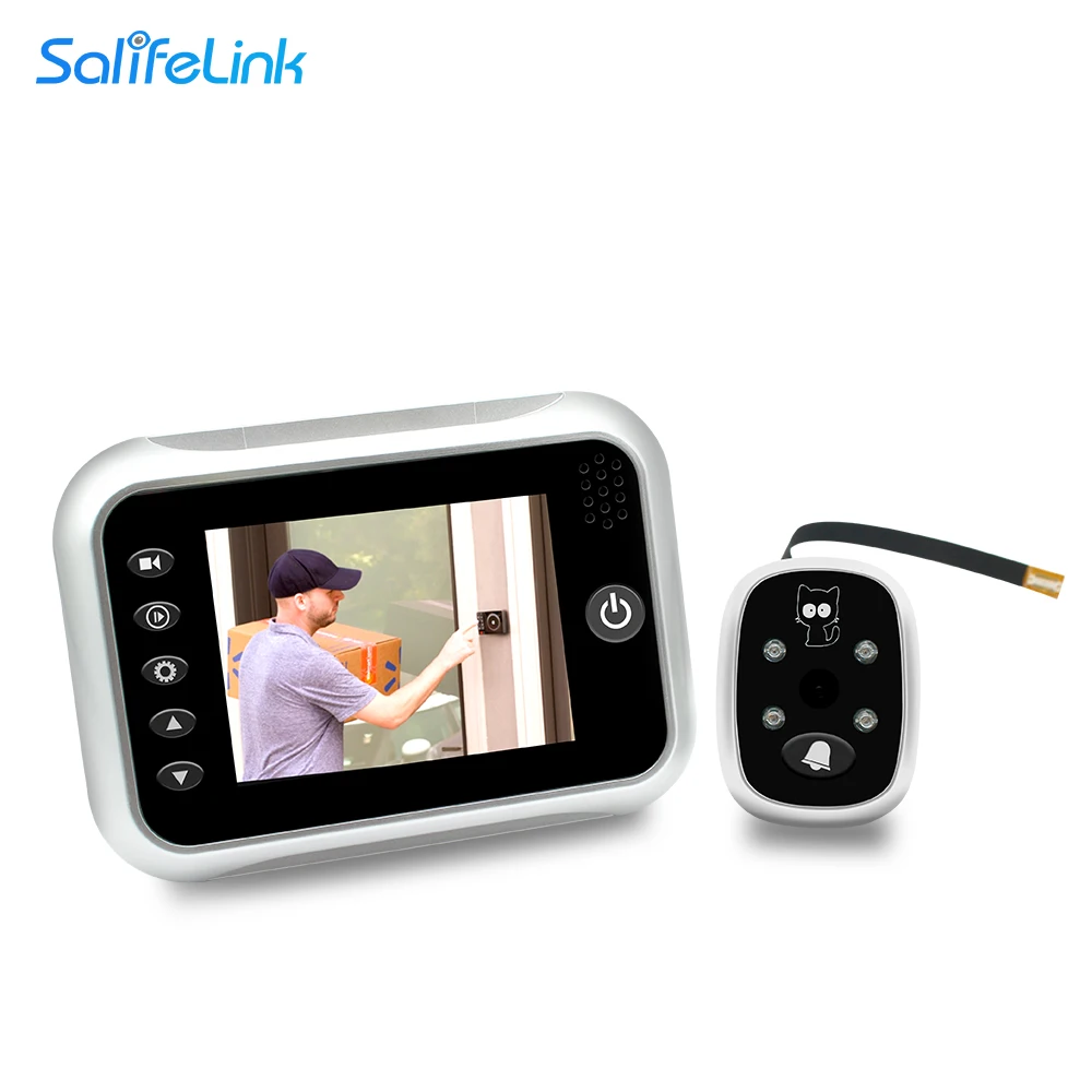 

Salifelink New 3.5" LCD Screen Photo/Video Recording Door Camera Digital IR Night Door Peephole Viewer Door Bell Camera For Home