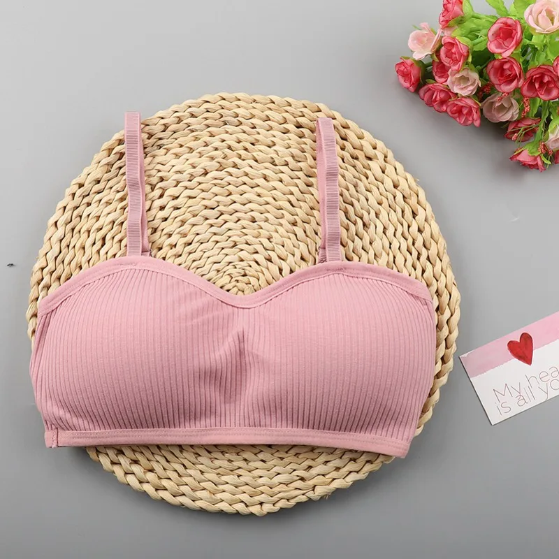 Эластичнные Бикини Топ сексуальный женский Camisoles beauty Back анти-легкий обернутый грудь - Цвет: Розовый