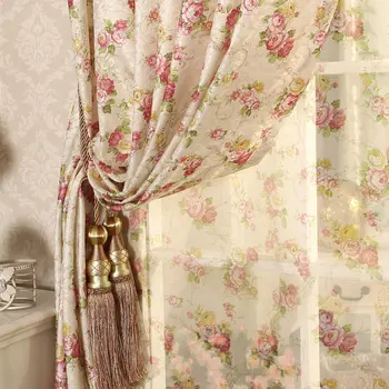 

Cretonne Recommended New Flower Curtains Living Bedroom Korean Garden Marriage Room In Small Girl