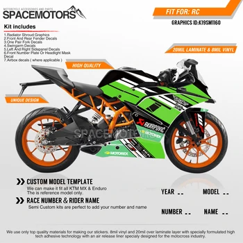 

MotoSpace Customized Team Graphics Backgrounds Decals 3M Custom Stickers For KTM RC390 2014 2015 2016 2017 2018 2019 160