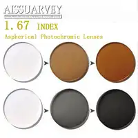 1.67 Index Aspherical Photochromic Lenses Cr-39 Anti-glare Clear Change Gray Brown Grade A Top Quality Thin Colored Optical Lens
