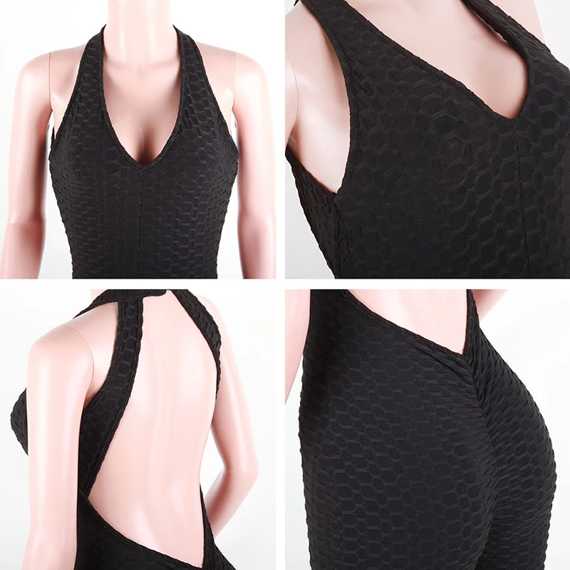 2018 Sportswear Workout clothes for women blue Fitness Yoga Set Sexy leggings Yoga Sport Suit Bandage Gym Bodysuit (21)