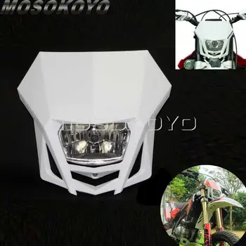 

Motocross White Dirt Bike Racing Enduro Headlight Off-Road Head Lights for Kawasaki KLX 150 Yamaha WR250 Honda CRF 450 KTM