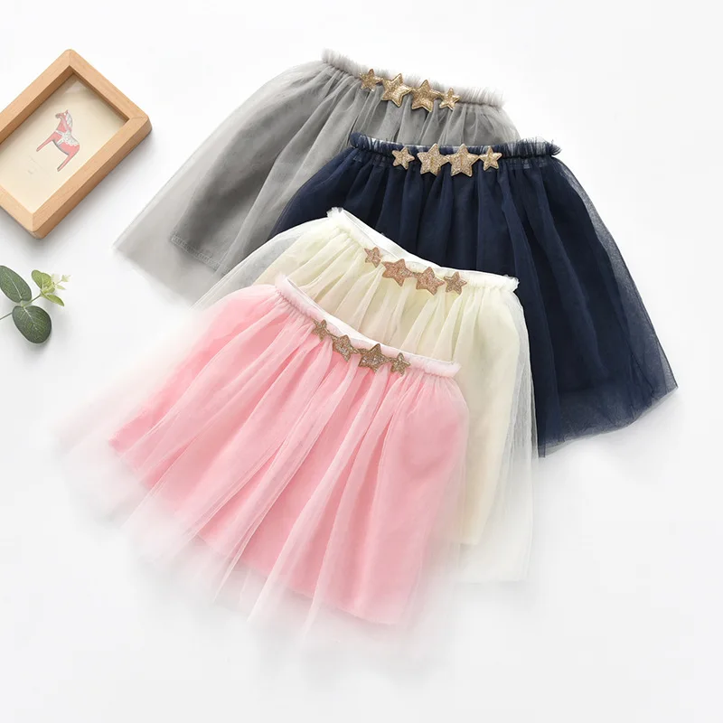 

2019 Summer girls Short Skirt Screen Lace chiffon Hand-nailed Pearl Children's Skirt Fashion Party baby toddler kids clothes