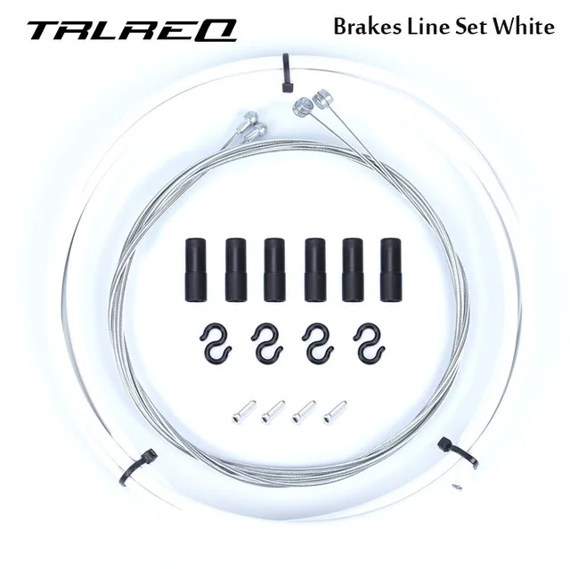 MTB велосипедная трубка тормозной магистрали наборы 5 мм горный тормоз для дорожного велосипеда кабель 4 мм переключения передач переключатель наборы велосипедные аксессуары - Цвет: Brakes White