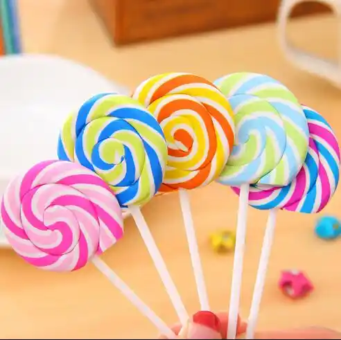 30pcs Lot Cute Kawaii Cartoon Lollipop Rubber Ribbing Erasers For Kids Lovely Creative Stationery Gift Aliexpress