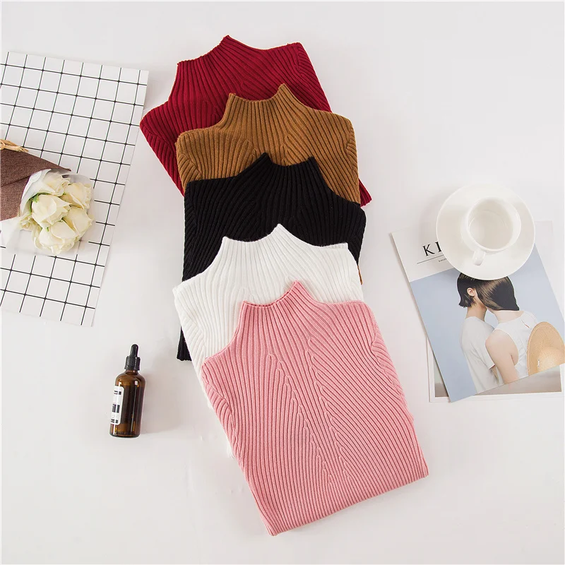 Women Fashion Sweater 2019 New Autumn Winter Gray Red Black Tops Women Knitted Pullovers Long Sleeve Shirt Female Brand Clothing