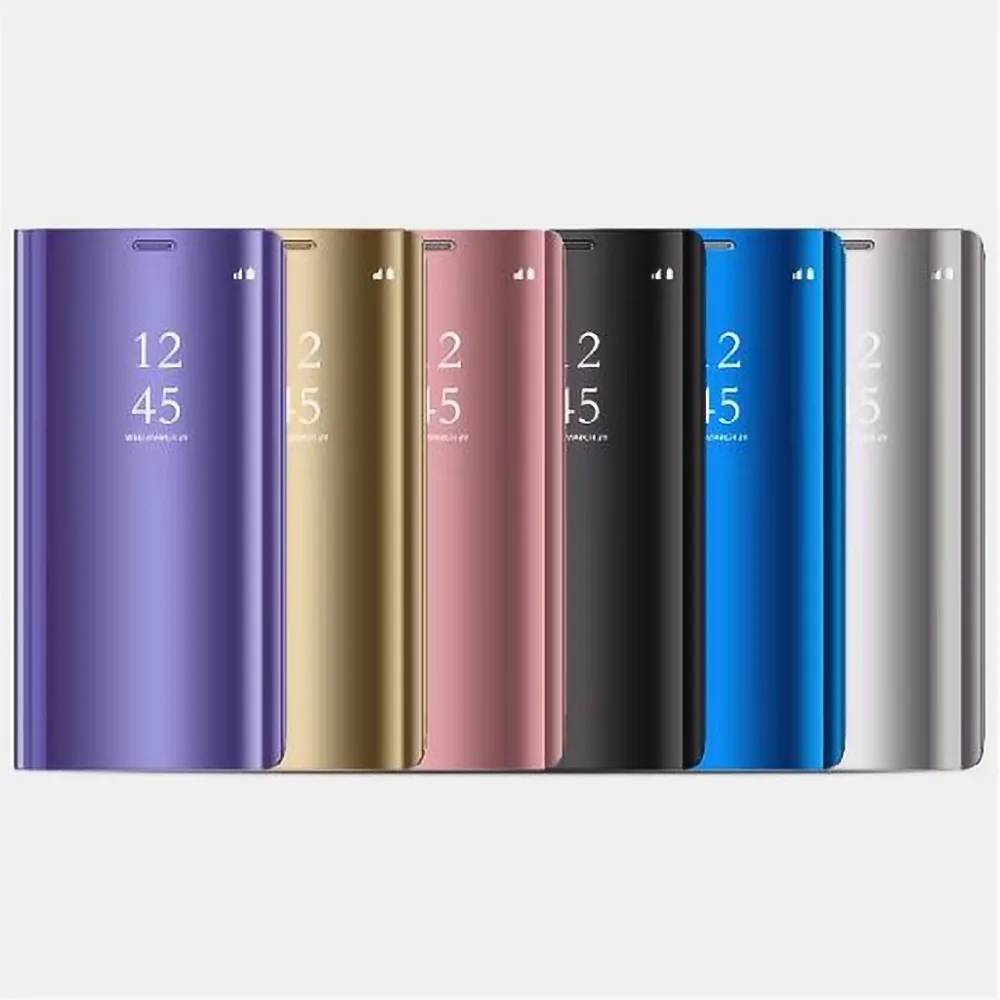 New Arrival Plating Mirror Case For Samsung Galaxy Note 9 S9 S8 S7 plus S6 Edge 8 Clear View Smart Flip Stand Cover |