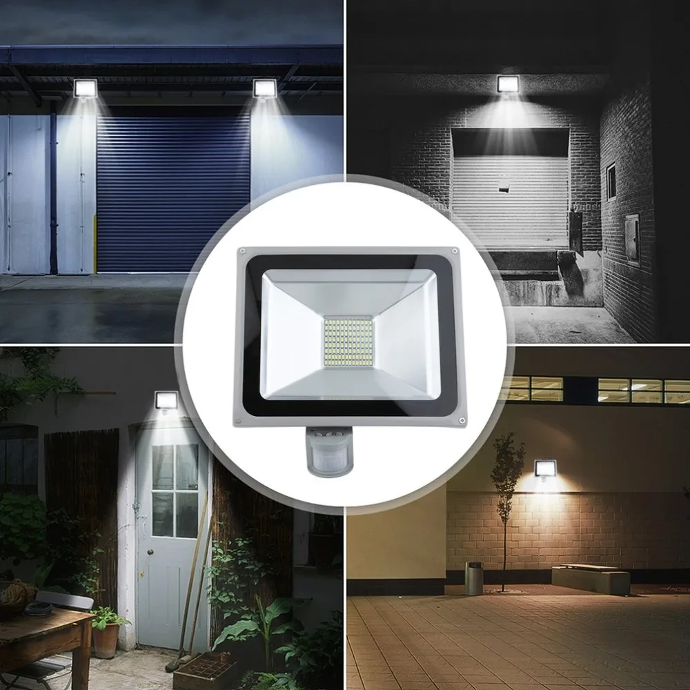 

50W LED Outdoor Landscape Garden Induction Floodlight SMD IP65 Waterproof Security Motion Sensor Lamp Replacement Light