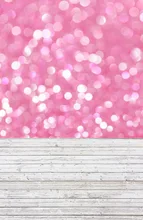 5x10ft pink bokeh and wooden floor photography newborn backdrop D-8051