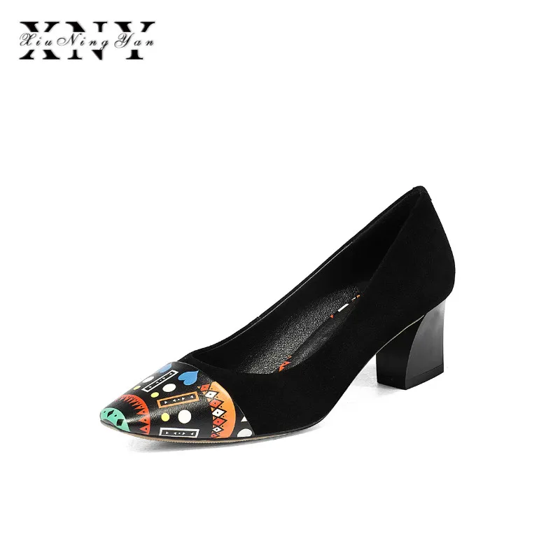 

XIUNINGYAN 2019 Spring New Women Shoes Basic Style Retro Fashion High Heels Pointed Toe Office & Career Footwear Women Pumps