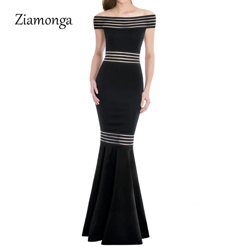 

XS-XXL Plus Size Dress Fashion Runway Maxi Dress 2017 Summer Elegant Women's Dress Perspective Mermaid Sexy Black Long Dress