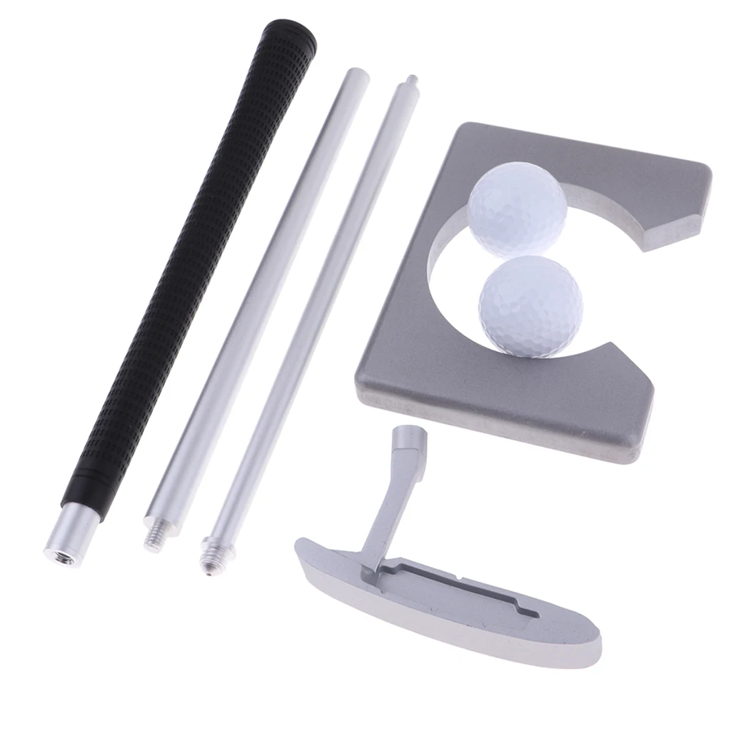 Travel Office Foldable Golf Putter Putting Green Cup Hole and 2 Balls Golfer Enthusiasts Gift