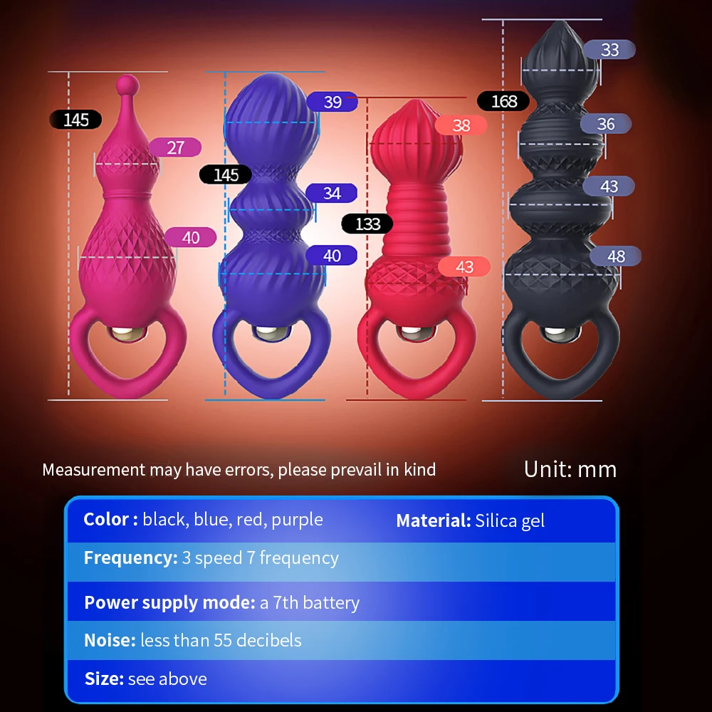 Anal Vibration Powerful Anal Beads Adult Sex Toy Anal Vibrator Rechargeable Prostate Massager Erotic Vibrator Sex Toy for Men (21)