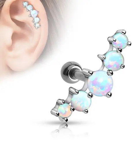 

1.2*6mm Tragus Piercing Helix 5 Synthetic Opal Cartilage Piercing jewelry