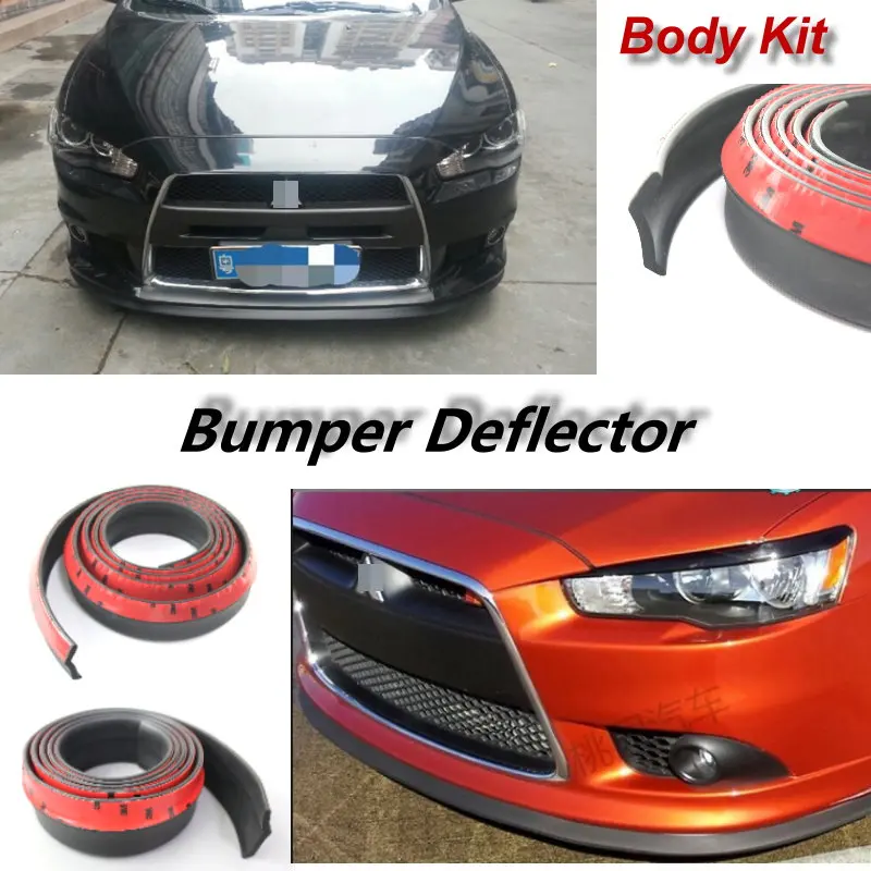 Auto Car Bumper Strip Rubber Exterior Front Bumper Lip Body Kit Car Sticker Lip Skirt Protector