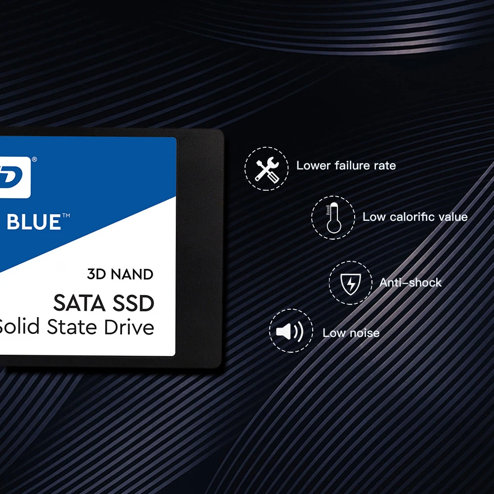 Western Digital WD blue ssd 3D NAND Внутренний твердотельный SSD жесткий диск 250 ГБ/500 Гб/1 ТБ SATA 3,0 6 ГБ/сек. 2,5 ''для ПК компьютера