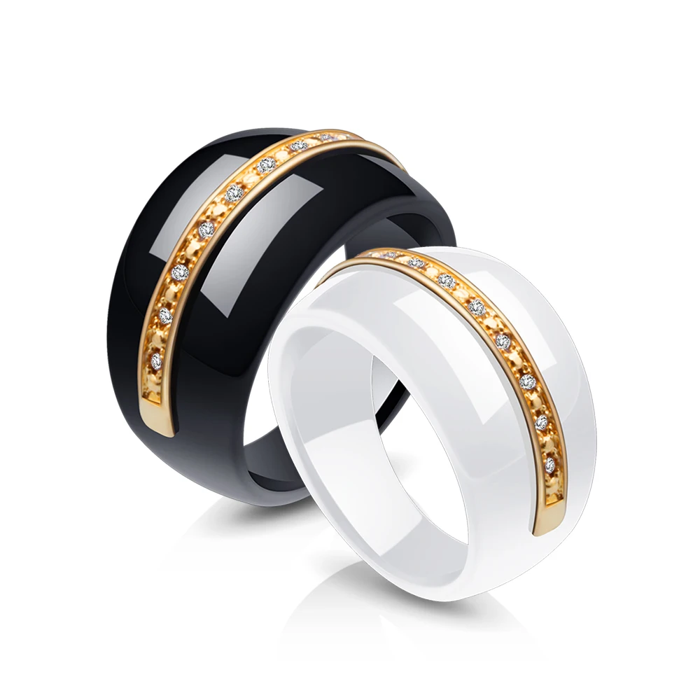 

New Fashion High Quality Luxury 6# 7# 8# 9# Ceramic Ring 316L Stainless Steel Statement Rings For Women Jewelry Fashionable