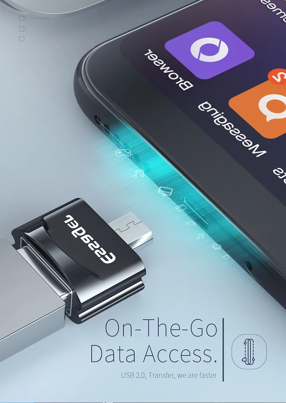 Адаптер Essager Micro USB OTG штекер USB 2,0 разъем для samsung A7 Xiaomi Redmi Note 5 адаптер конвертер Microusb OTG