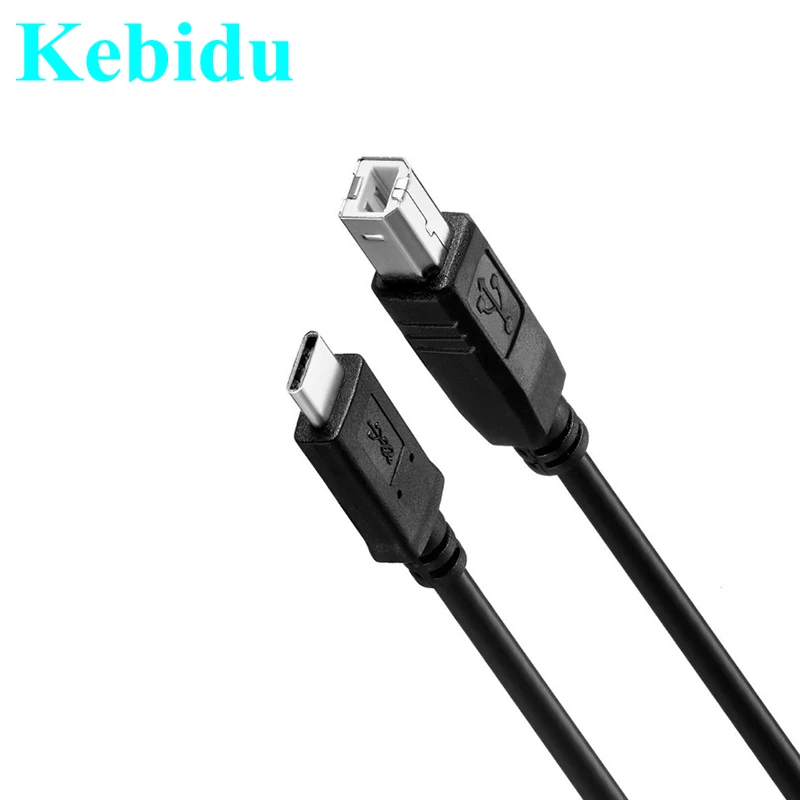 Kebidu новейший 1 м Универсальный USB 3 type C штекер 2 0 B Мужской кабель для передачи