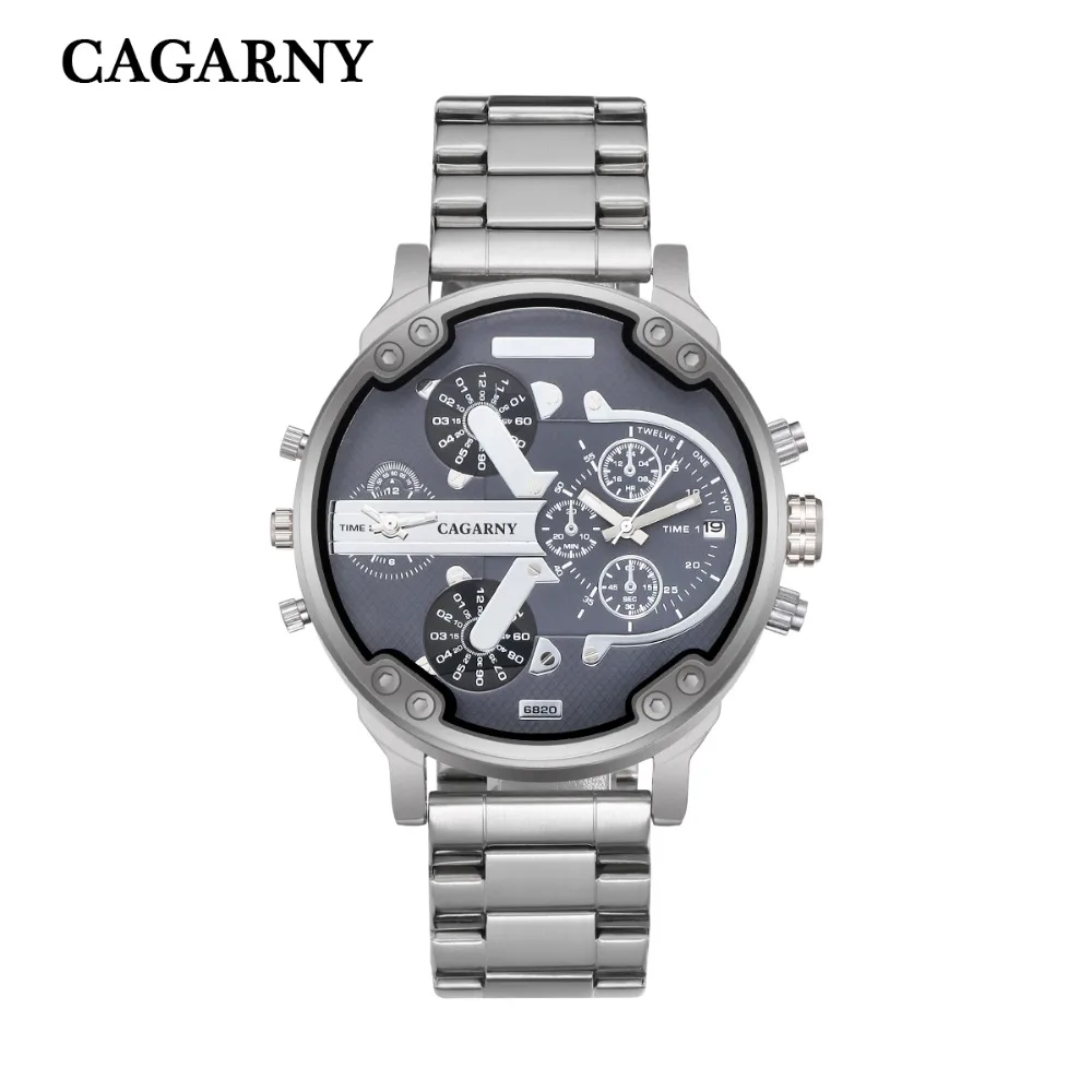 very cool dz 7314 7313 7333 7371 big case mens watches full steel band dual time zones miltiary watch men quartz wrist watch free shhipping (84)