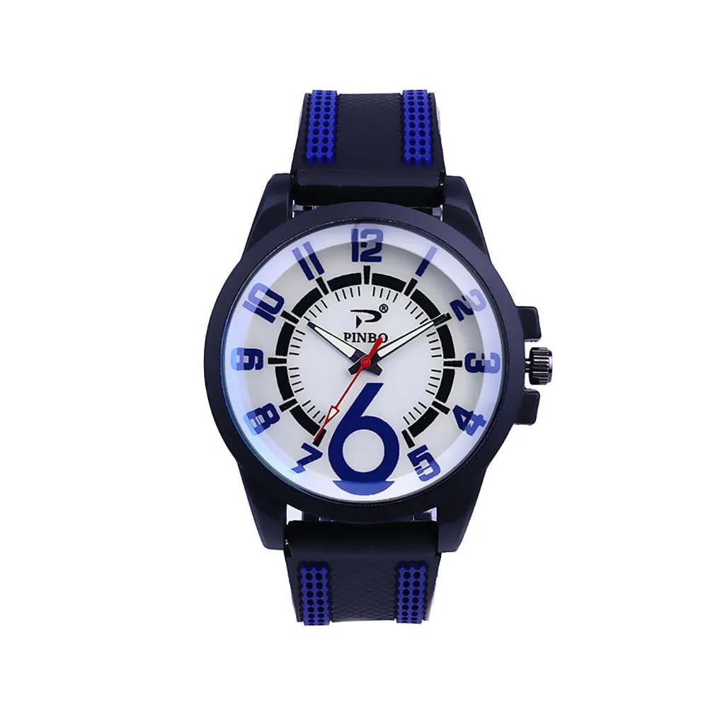 PINBO модные повседневные Брендовые мужские часы для спорта на открытом воздухе Простые Красочные мужские часы с пряжкой круглые кварцевые наручные часы relojes hombre - Цвет: Blue