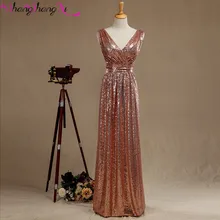 2016 Rose Gold Bridesmaids Dresses Sequins Free Shipping Custom Made Maid Of Honor Wedding Party Dress Pageant Dresses SSX159