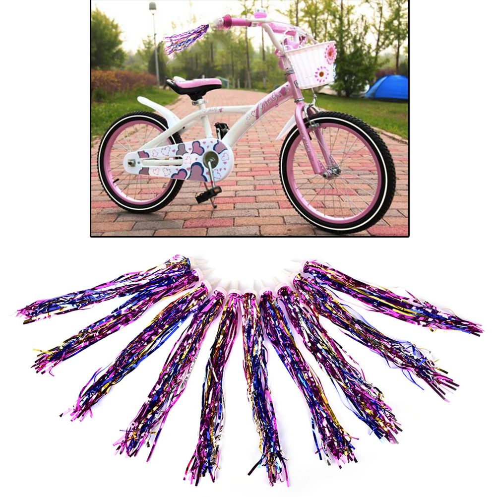 10 шт. для девочек красочные Велосипедный Спорт велосипед Велоспорт трицикл Руль управления для мотоциклов растяжки Ленточки