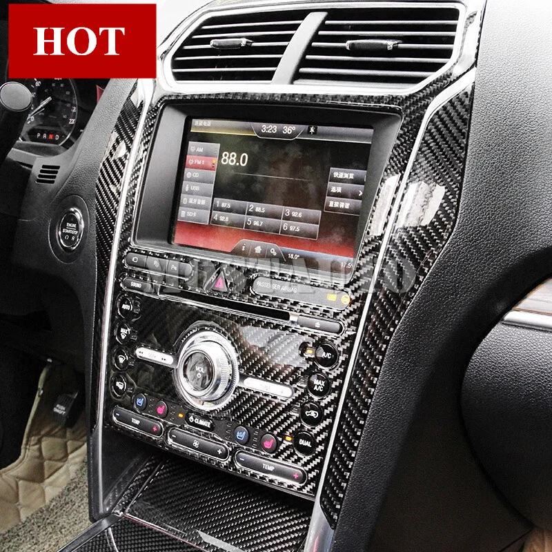 

For Ford Explorer Carbon Fiber Center Console Moulding Trim Cover 2016-2018