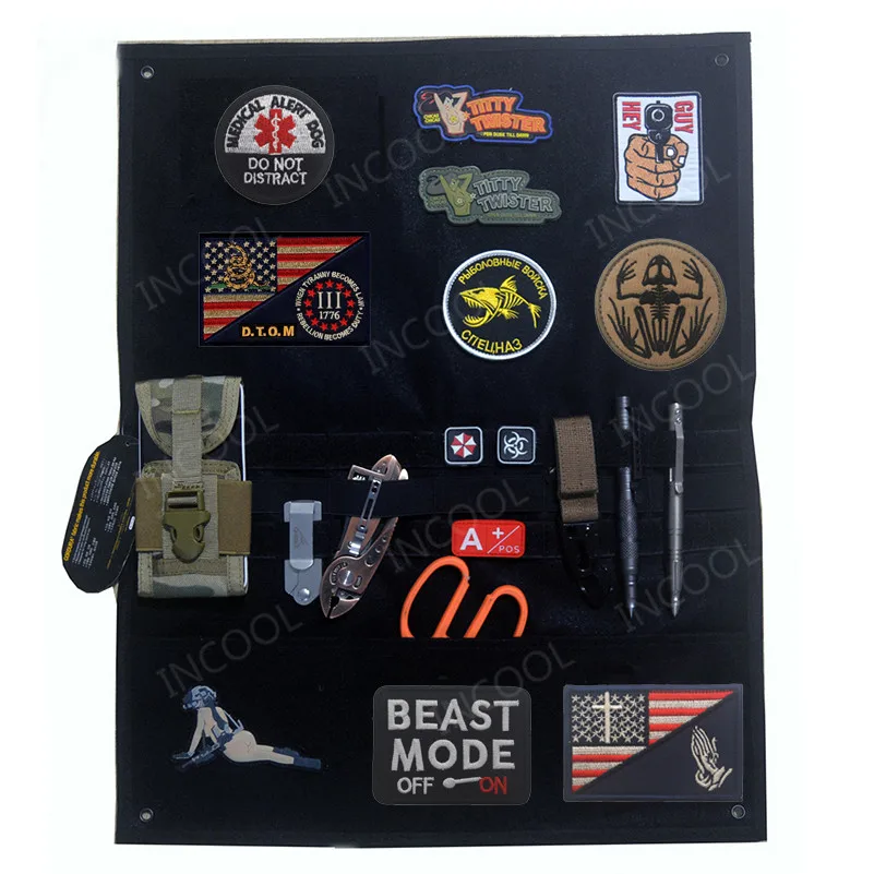 

Update Patches Display Board Badges Holder Tactical Combat Morale Tactical Patch Holder Hook & Loop Panel(NOT Include Patches)