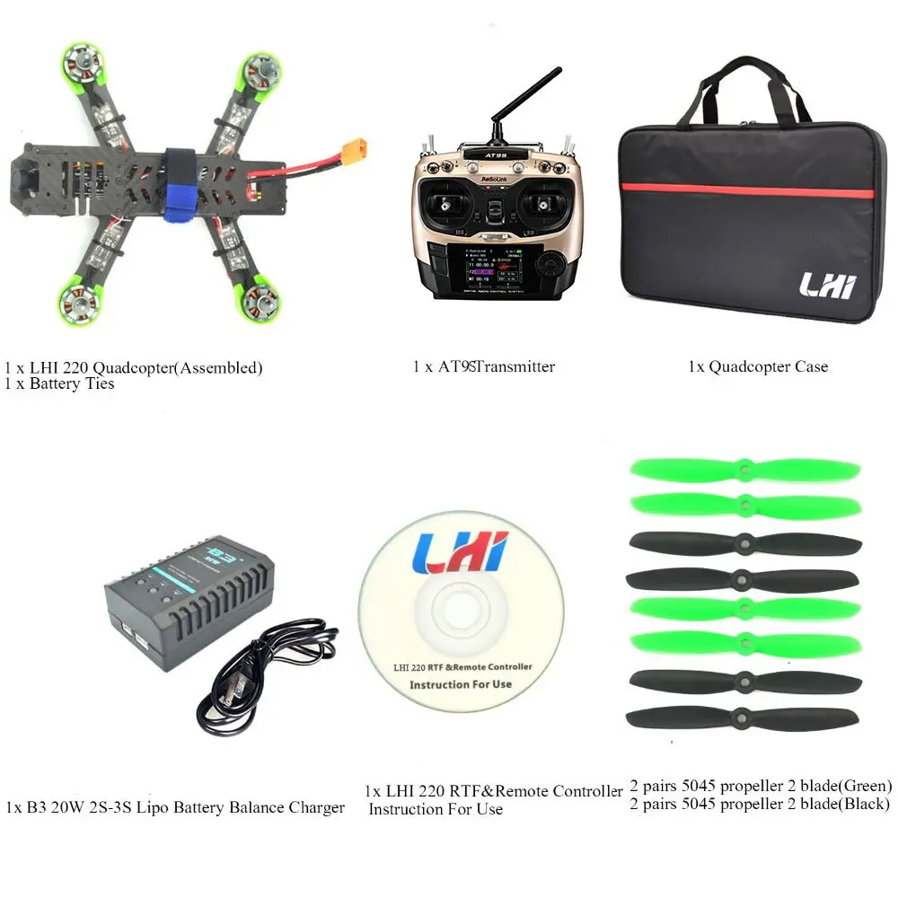 RC-plane-RTF-QAV-ZMR-220mm-Quadcopter-withflight-simulator-AT9-radiolink-2-4G-Remote-Control-5 1 2 3