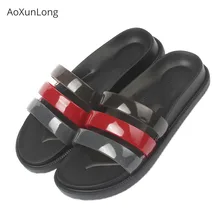 AoXunLong/мужские летние уличные тапочки; модные пляжные шлепанцы с тонким ремешком; мужские шлепанцы для отдыха; европейские размеры 40-44