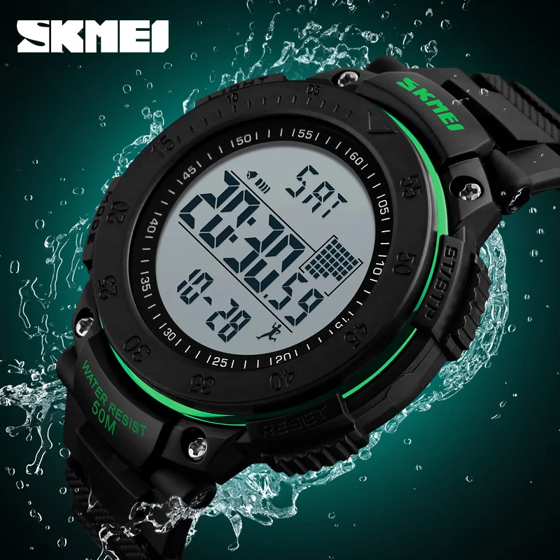 SKMEI Timekeeping человек открытый цифровые часы модные водостойкие человек спортивные наручные Расстояние Счетчик калорий электронные
