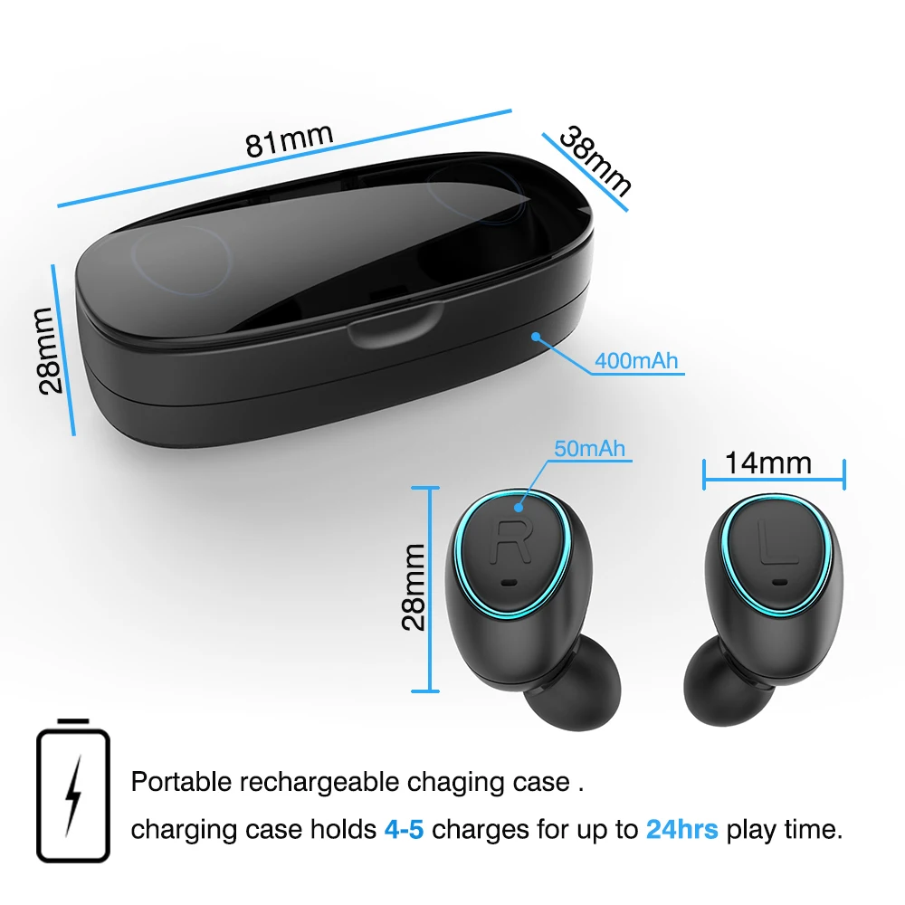 HTK18 TWS Wireless Earphone Bluetooth 5 0 Sports Headphones 3D stereo handsfree Noise Cancelling Headset with Mic for all phones