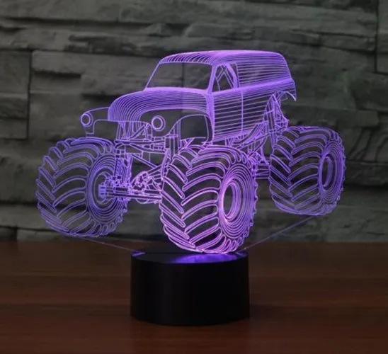 Smart Touch Управление 3D светодиодный трактор Иллюзия ночные светильники 7-Цвета USB Декор настольная лампа для подарков