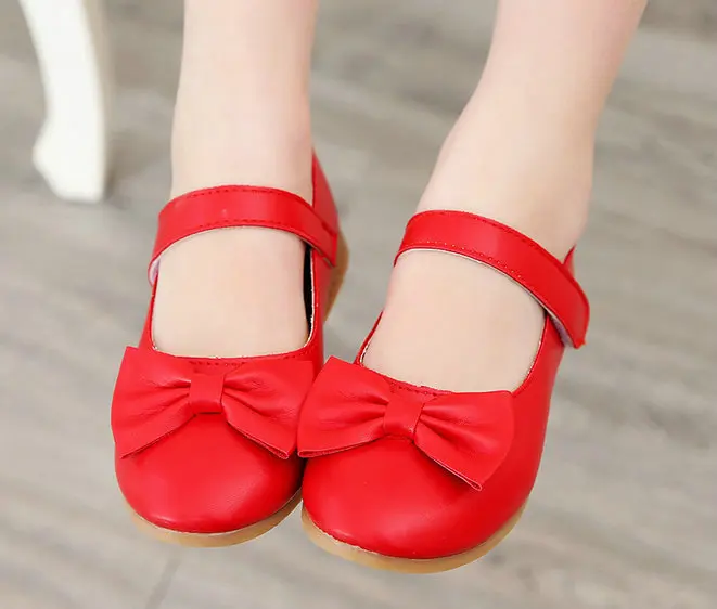 Children princess leather shoes PU 3 colors casual baby flower pink girls fashion girls casual