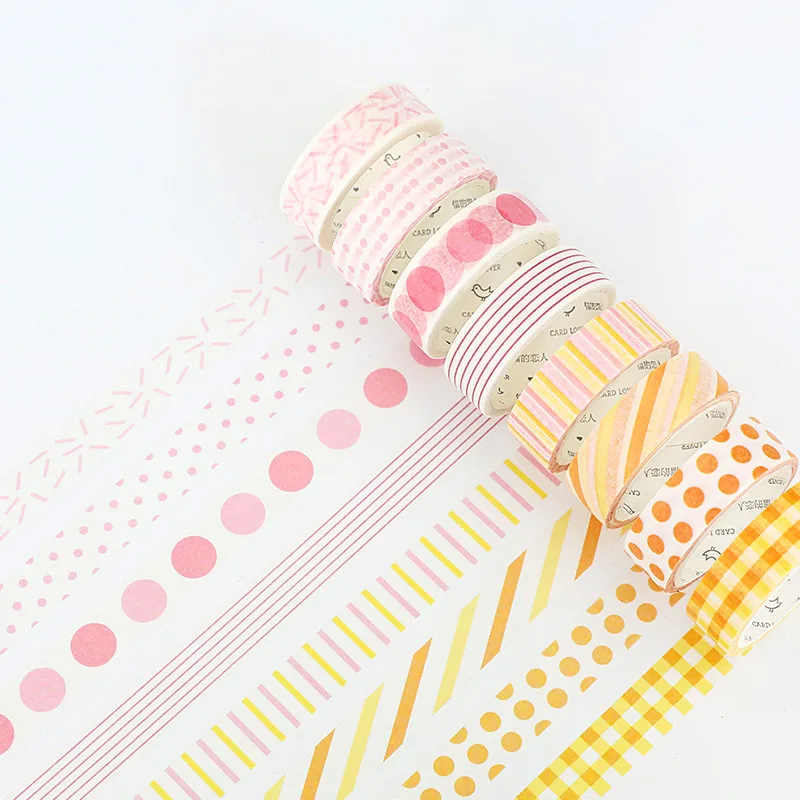 

New 1pcs/lot Basic rainbow paper washi tape set 15mm*7m colorful decoration tape masking stickers Scrap booking School supplies