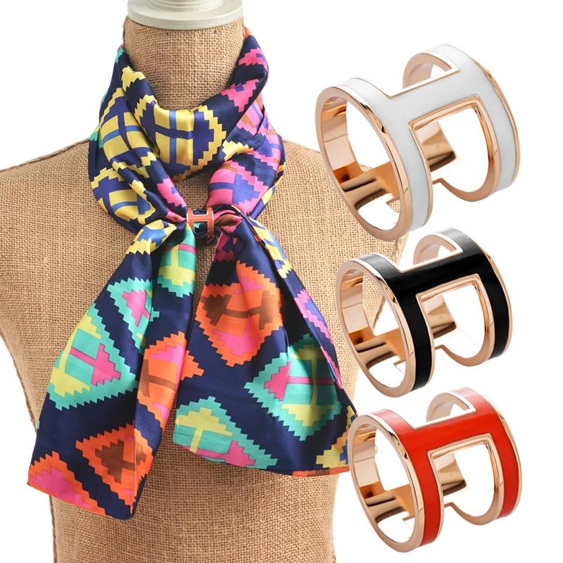 Enamel silk scarf buckle scarf buckle classic brief version of high