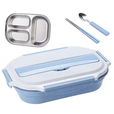 

HS040 Fashionlunch box food container 304 stainless steel 3 grids box 27*20*6cm
