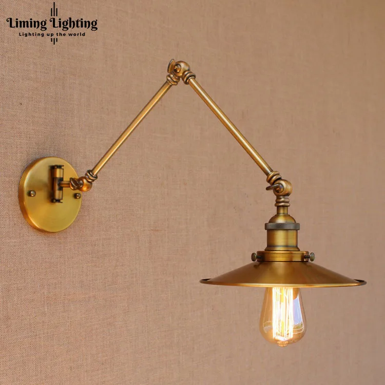 

Edison Copper Adjustable Long Swing Arm Wall Lamp Vintage Wandlamp Loft Style Industrial Wall Sconce Applique Murale Luminaire