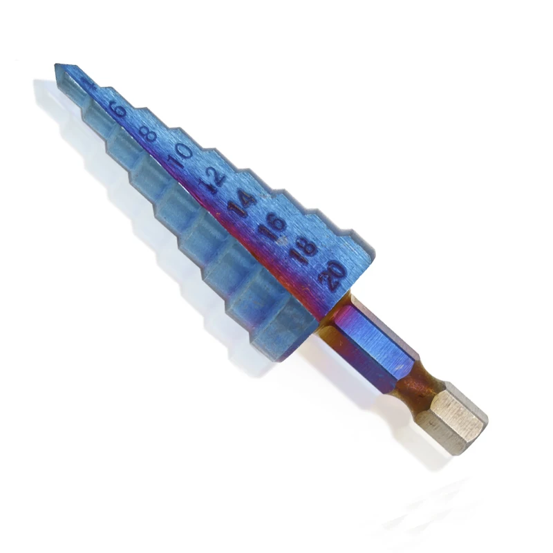 XCAN 1 шт. 4-20 мм прямая Флейта HSS ступенчатое сверло нано синее покрытие дерево/металл отверстие резак пагода сверло ядро сверло