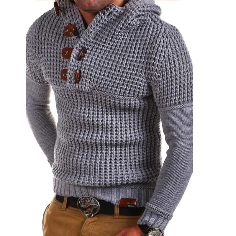 

2019 Autumn Warm Hoodies Sweater Men Fashion Solid Long Sleeve Sweater Male Casual Knitted Outerwear Pullover Plus Size Sweaters