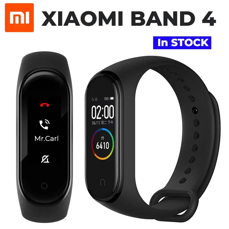 Новейший Xiaomi mi-браслет 4 Smart mi Band 4, браслет, пульсометр для фитнеса, 135 мА/ч, цветной экран, Bluetooth 5,0