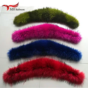 

Real Raccoon Fur Collar Scarf for Fur Parka Womens Shawl Wraps bandana scarf Men's Neck Warmer Fur Scarves In Winter