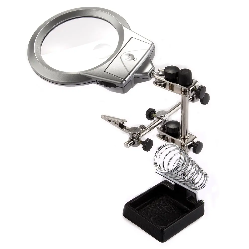 

High Quality table lamp with 2 LED Magnifier and multifunction clamp magnifier
