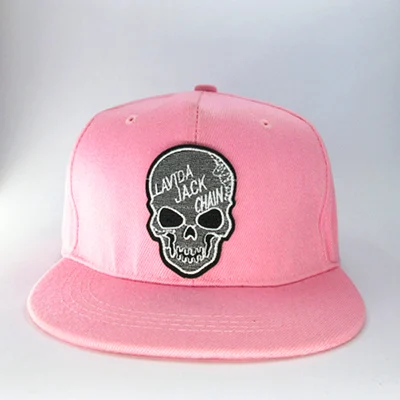 LDSLYJR personality skull embroidery cotton Baseball Cap hip-hop cap Adjustable Snapback Hats for men and women 277 - Цвет: pink