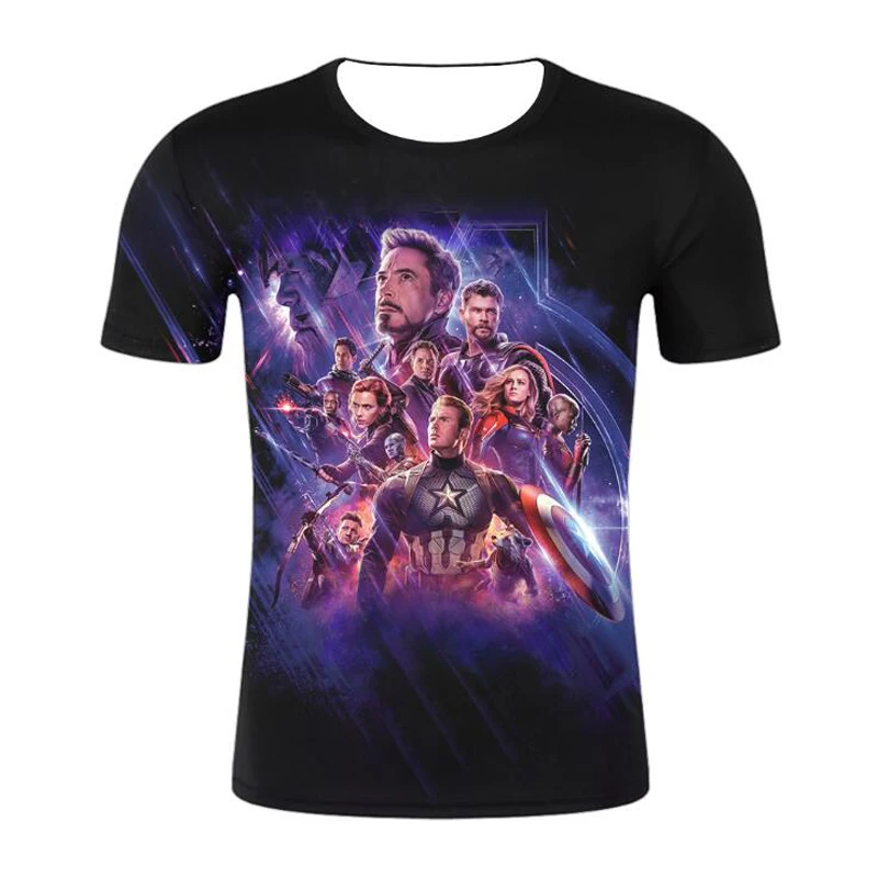 

2019 Summer Hot Sell Marvel Avengers 4 Final Quantum Kingdom Cosplay Costume T shirt Men Avengers End Game T-shirts Unisex Tops