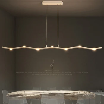 

Wavy led Pendant Lights Fixtures Simple Dining Room Bar Hanging Lamp Nordic Creative Model Room Study Kitchen led Lights Hanging