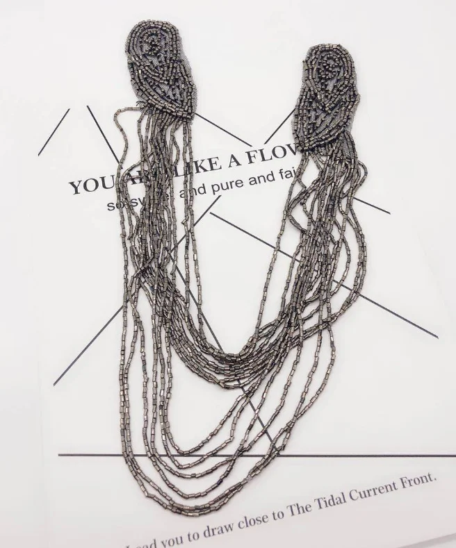 

epaulette Beading tassel big shoulder brooch epaulet /epaulettes spikes/escapulario blazer accessories Hand sewing