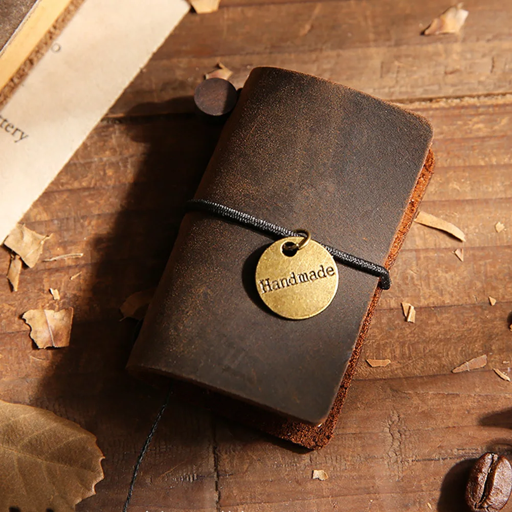 

Vintage Diary Daily Memo Notepad Journey School Supply Bandage Retro Traveler Cowhide Cover Mini Portable Notebook
